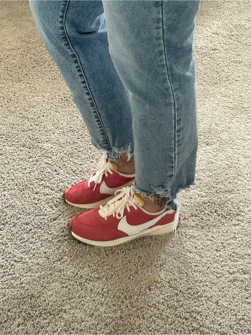 Worn twice!! Nike Waffle Debut Vintage Salmon and  Cream Low-Top Sneakers